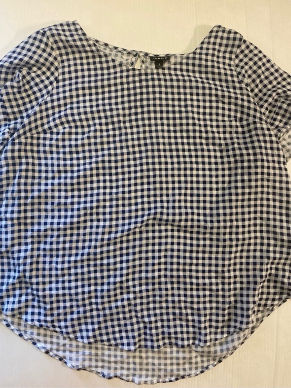 Torrid navy gingham shirt size 1